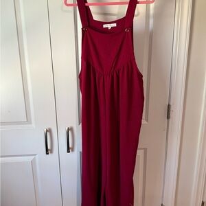 Elegant Burgundy Wide Leg Jumpsuit